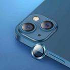 USAMS US-BH789 Metal Phone Rear Camera Lens Glass Film For iPhone 13 / 13 mini(Blue) - 1