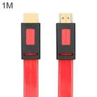 ULT-unite 4K Ultra HD Gold-plated HDMI to HDMI Flat Cable, Cable Length:1m(Transparent Red) - 1