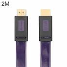 ULT-unite 4K Ultra HD Gold-plated HDMI to HDMI Flat Cable, Cable Length:2m(Transparent Purple) - 1