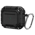 Diamond Shield Mecha TPU + PC Earphone Protective Case with Hook for AirPods 3(Black) - 1