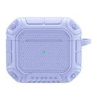 Diamond Shield Mecha TPU + PC Earphone Protective Case with Hook for AirPods 3(Light Purple) - 2