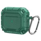 Diamond Shield Mecha TPU + PC Earphone Protective Case with Hook for AirPods 3(Green) - 1