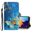 For Galaxy A50 3D Colored Drawing Horizontal Flip PU Leather Case with Holder & Card Slots & Wallet(Jade Butterfly) - 1