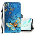 For Galaxy Note 10 3D Colored Drawing Horizontal Flip PU Leather Case with Holder & Card Slots & Wallet(Jade Butterfly) - 1