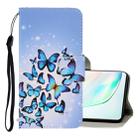 For Galaxy Note 10 3D Colored Drawing Horizontal Flip PU Leather Case with Holder & Card Slots & Wallet(Multiple Butterflies) - 1
