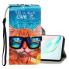 For Galaxy Note 10 Plus 3D Colored Drawing Horizontal Flip PU Leather Case with Holder & Card Slots & Wallet(Underwater Cat) - 1