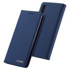 For Galaxy A50 LC.IMEEKE LC-002 Series Skin Hand Feeling PU + TPU Horizontal Flip Leather Case with Holder & Card Slot & Wallet(Blue) - 1