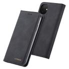 For iPhone 11 LC.IMEEKE LC-002 Series Skin Hand Feeling PU + TPU Horizontal Flip Leather Case with Holder & Card Slot & Wallet(Black) - 1