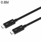 USB-C / Type-C Male to USB-C / Type-C Male Multi-function Transmission Cable for Thunderbolt 4, Cable Length:0.8m(Black) - 1