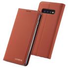 For Galaxy S10 LC.IMEEKE LC-002 Series Skin Hand Feeling PU + TPU Horizontal Flip Leather Case with Holder & Card Slot & Wallet(Brown) - 1