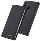 For Galaxy A20 / A30 LC.IMEEKE LC-002 Series Skin Hand Feeling PU + TPU Horizontal Flip Leather Case with Holder & Card Slot & Wallet(Black) - 1