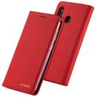 For Galaxy A20e LC.IMEEKE LC-002 Series Skin Hand Feeling PU + TPU Horizontal Flip Leather Case with Holder & Card Slot & Wallet(Red) - 1
