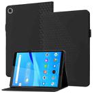 For Lenovo Tab M8 HD 8505X Rhombus Skin Feel Horizontal Flip Tablet Leather Case with Card Slots & Holder(Black) - 1