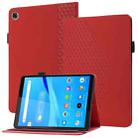 For Lenovo Tab M8 HD 8505X Rhombus Skin Feel Horizontal Flip Tablet Leather Case with Card Slots & Holder(Red) - 1
