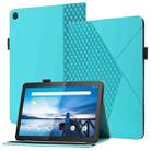 For Lenovo Tab M10 TB-X505F/X605F Rhombus Skin Feel Horizontal Flip Tablet Leather Case with Card Slots & Holder(Lake Blue) - 1