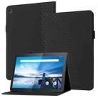 For Lenovo Tab M10 TB-X505F/X605F Rhombus Skin Feel Horizontal Flip Tablet Leather Case with Card Slots & Holder(Black) - 1