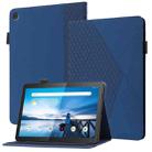 For Lenovo Tab M10 TB-X505F/X605F Rhombus Skin Feel Horizontal Flip Tablet Leather Case with Card Slots & Holder(Blue) - 1