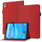 For Lenovo Tab M10 2nd TB-X306F/X306X Rhombus Skin Feel Horizontal Flip Tablet Leather Case with Card Slots & Holder(Red) - 1