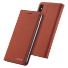 For iPhone XR LC.IMEEKE LC-002 Series Skin Hand Feeling PU + TPU Horizontal Flip Leather Case with Holder & Card Slot & Wallet(Brown) - 1