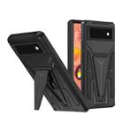 For Google Pixel 6 Super V Armor PC + TPU Shockproof Case with Holder(Black) - 1