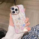 For iPhone 13 Glitter Powder Electroplating Flower Shockproof Phone Case(Flower S8) - 1