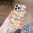 For iPhone 13 Pro Max Glitter Powder Electroplating Flower Shockproof Phone Case (Brown Leopard S5) - 1