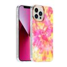 For iPhone 13 Glitter Powder Electroplating Color Marble Shockproof Phone Case(Pink C2) - 1