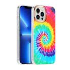 For iPhone 13 Glitter Powder Electroplating Color Marble Shockproof Phone Case(Rainbow Spiral C8) - 1