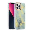 For iPhone 11 Glitter Powder Electroplating Color Marble Shockproof Phone Case (White C6) - 1