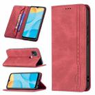 For OPPO A15 Magnetic RFID Blocking Anti-Theft Leather Case with Holder & Card Slots & Wallet(Red) - 1