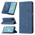 For OPPO A54 4G Magnetic RFID Blocking Anti-Theft Leather Case with Holder & Card Slots & Wallet(Blue) - 1
