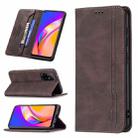 For OPPO A94 5G/F19 Pro Plus/Reno5 Z 5G Magnetic RFID Blocking Anti-Theft Leather Case with Holder & Card Slots & Wallet(Brown) - 1