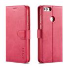 For Huawei P smart /Enjoy 7S LC.IMEEKE Calf Texture Horizontal Flip Leather Case, with Holder & Card Slots & Wallet(Rose Red) - 1