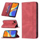 For Xiaomi Redmi 9C / Poco C31 Magnetic RFID Blocking Anti-Theft Leather Case with Holder & Card Slots & Wallet(Red) - 1