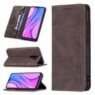 For Xiaomi Redmi 9 Magnetic RFID Blocking Anti-Theft Leather Case with Holder & Card Slots & Wallet(Brown) - 1