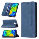 For Xiaomi Redmi Note 9/Redmi 10X 4G Magnetic RFID Blocking Anti-Theft Leather Case with Holder & Card Slots & Wallet(Blue) - 1