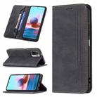 For Xiaomi Redmi Note 10 4G / Note 10S Magnetic RFID Blocking Anti-Theft Leather Case with Holder & Card Slots & Wallet(Black) - 1