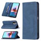 For Xiaomi Redmi Note 10 4G / Note 10S Magnetic RFID Blocking Anti-Theft Leather Case with Holder & Card Slots & Wallet(Blue) - 1