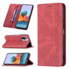 For Xiaomi Redmi Note 10 Pro / Note 10 Pro Max Magnetic RFID Blocking Anti-Theft Leather Case with Holder & Card Slots & Wallet(Red) - 1