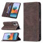 For Xiaomi Redmi Note 10 Pro / Note 10 Pro Max Magnetic RFID Blocking Anti-Theft Leather Case with Holder & Card Slots & Wallet(Brown) - 1