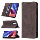 For Xiaomi Mi 11i/Poco F3/Redmi K40/K40 Pro Magnetic RFID Blocking Anti-Theft Leather Case with Holder & Card Slots & Wallet(Brown) - 1
