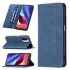 For Xiaomi Mi 11i/Poco F3/Redmi K40/K40 Pro Magnetic RFID Blocking Anti-Theft Leather Case with Holder & Card Slots & Wallet(Blue) - 1
