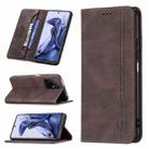 For Xiaomi 11T / 11T Pro Magnetic RFID Blocking Anti-Theft Leather Case with Holder & Card Slots & Wallet(Brown) - 1