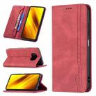 For Xiaomi Poco X3 / X3 NFC Magnetic RFID Blocking Anti-Theft Leather Case with Holder & Card Slots & Wallet(Red) - 1