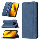 For Xiaomi Poco X3 / X3 NFC Magnetic RFID Blocking Anti-Theft Leather Case with Holder & Card Slots & Wallet(Blue) - 1