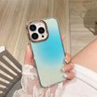 For iPhone 13 Glitter Powder Electroplating Smudge Gradient Shockproof Phone Case(Gradient Blue J6) - 1