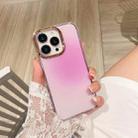 For iPhone 13 Glitter Powder Electroplating Smudge Gradient Shockproof Phone Case(Gradient Pink J7) - 1