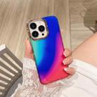 For iPhone 13 Pro Max Glitter Powder Electroplating Smudge Gradient Shockproof Phone Case (Blue Red J4) - 1