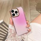 For iPhone 12 / 12 Pro Glitter Powder Electroplating Smudge Gradient Shockproof Phone Case(Gradient Pink J7) - 1