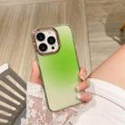 For iPhone 12 Pro Max Glitter Powder Electroplating Smudge Gradient Shockproof Phone Case(Gradient Green J8) - 1
